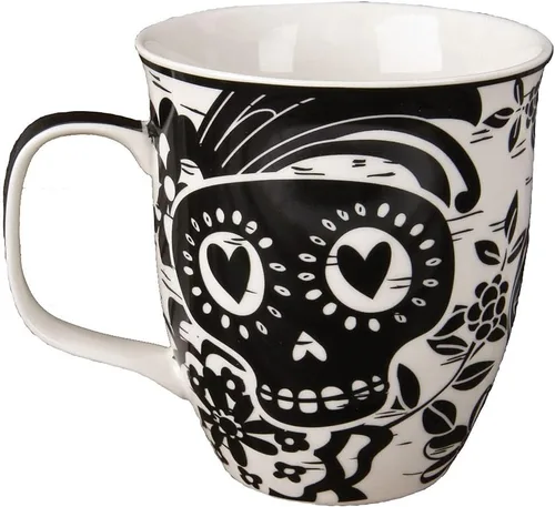 Vista 23 de Karma Gifts - Taza bohemia de 16 onzas, color blanco y negro, diseño de abeja, bonita taza de café y té, tazas de café de cerámica para mujeres