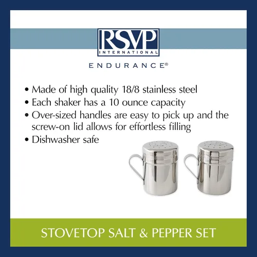 Vista 13 de RSVP International Endurance Kitchen Shaker Collection - Apto para lavavajillas, todo uso, 11 onzas, acero inoxidable