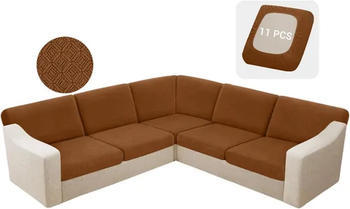 Vista 37 de HDCAXKJ - Fundas impermeables para cojín de sofá modular, fundas elásticas para cojín de sofá de esquina, fundas protectoras de muebles de jacquard