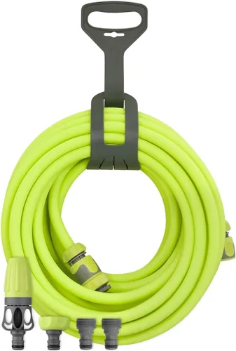 Vista 2 de Flexzilla Kit de manguera de jardín con accesorios de conexión rápida, 1/2 pulgada x 50 pies, resistente, ligero, ZillaGreen + manguera de jardín