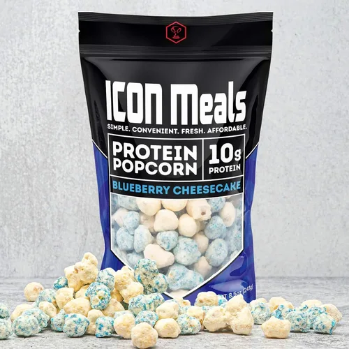 Vista 4 de ICON Meals Palomitas de maíz con alto contenido de proteínas, todo natural, Air Popped, cero azúcar añadido, 0.35 onzas de proteína, 1 bolsa