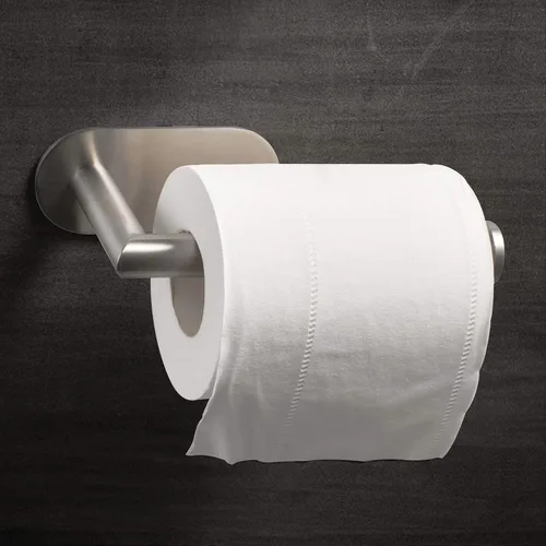 Vista 5 de HITSLAM Soporte de papel higiénico de acero inoxidable, autoadhesivo, a prueba de óxido, resistente, para baño
