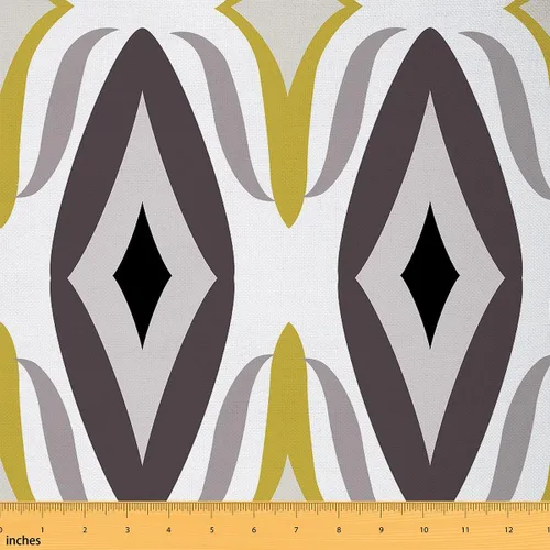 Vista 20 de Feelyou Tela Geométrica Bohemia por Yarda, Tela de Tapicería Étnica a Rayas Bohemia para Sillas, Tela Decorativa de Tradición Retro para Tapicería