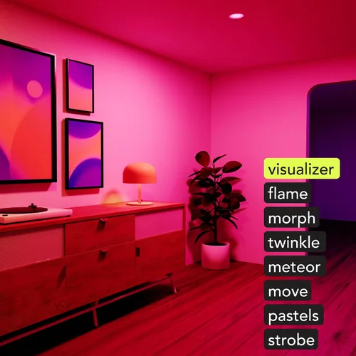 Vista 8 de LIFX Luz descendente empotrable inteligente sin lata de 4 pulgadas, borde deflector profundo, RGB + blanco sintonizable (1500-9000 K), control