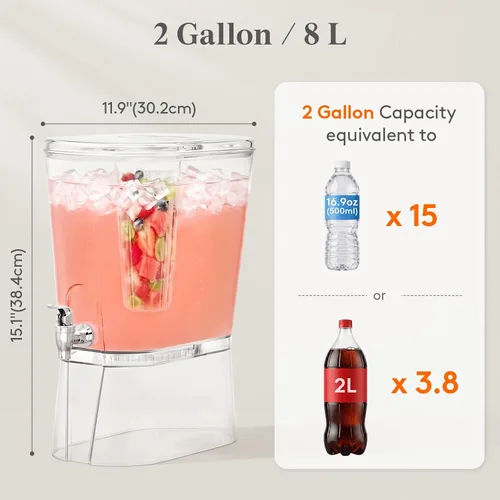 Vista 3 de Lifewit Dispensador de bebidas de 2 galones con espita a prueba de fugas e
