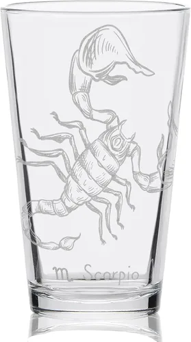 Vista 2 de AQUARIUS ZODIAC - Vaso de pinta grabado Gran idea de regalo místico de horóscopo astrología!