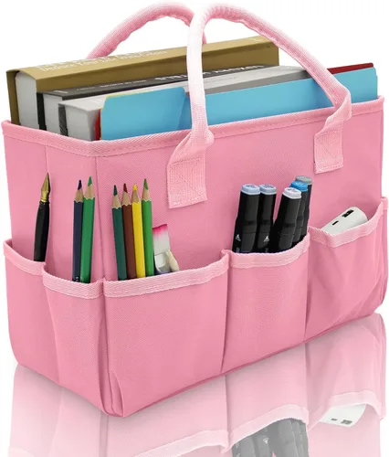 Vista 9 de Cupohus - Bolsa de almacenamiento para organizador de arte y manualidades con bolsillos y asas, organizador portátil de tela Oxford para maestros