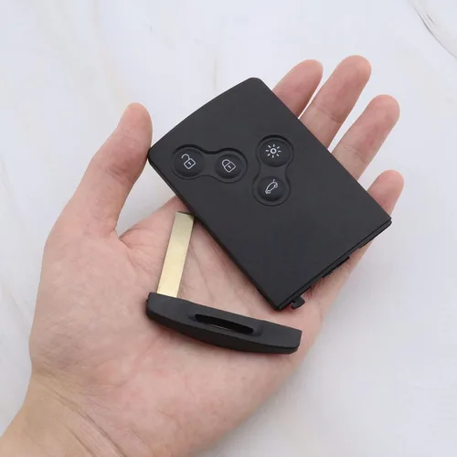 Vista 6 de Carcasa de repuesto para llavero de automóvil de 2 botones de 4 botones con llaves, funda inteligente para mando a distancia compatible con Renault