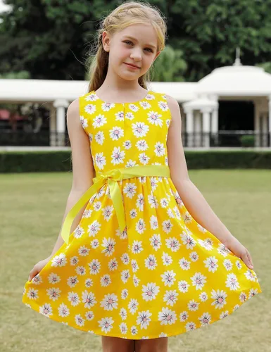 Vista 55 de Vestido de verano para niña, de algodón, con diseño floral