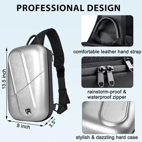 Vista 3 de Piskyet Detachablea VR Backpack CaseOfficial Elite Strap Carrying Case Hard Travel Case - Brushed Silver