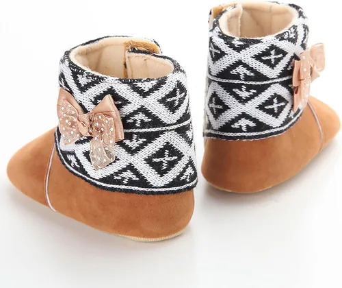 Vista 6 de Infant Snow Boots Newborn Booties Toddler First Walkers Baby Girls Boys Crib Shoes Winter Warm Prewalker Non-Slip Footwear