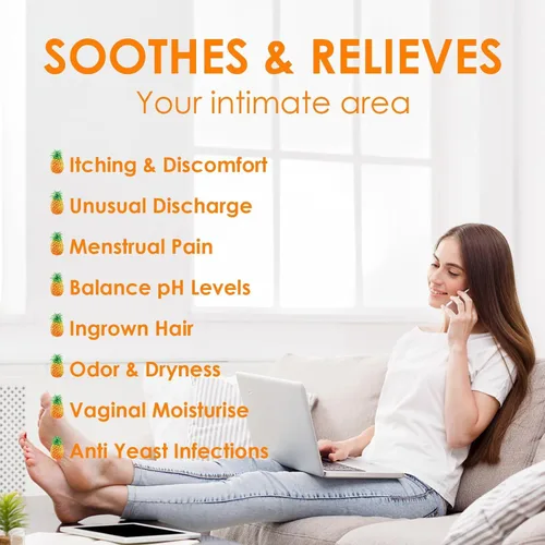 Vista 5 de Yoni Oil - Paquete de 3 aceites femeninos orgánicos para mujer, equilibrio de pH, desodorante femenino, humectante vaginal, elimina el olor