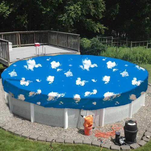 Vista 15 de TANG Cubiertas redondas de 10 pies para piscina de 6 pies para tanque redondo sobre el suelo, cubiertas de piscina de hojas de invierno