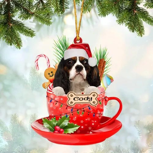 Vista 68 de NAZENTI Adorno personalizado de Alaskan Malamute en taza roja, adorno de Navidad personalizado para perros amantes de las mascotas, colgante