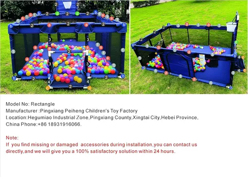 Vista 9 de Gaorui Pozo grande de pelotas para bebés para niños – Corralito portátil para interiores y exteriores, para niños pequeños, juegos de seguridad