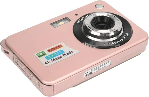 Vista 4 de Cámara digital, 48MP 2.7in LCD 4K Vlogging Cámara para disparar (rosa)