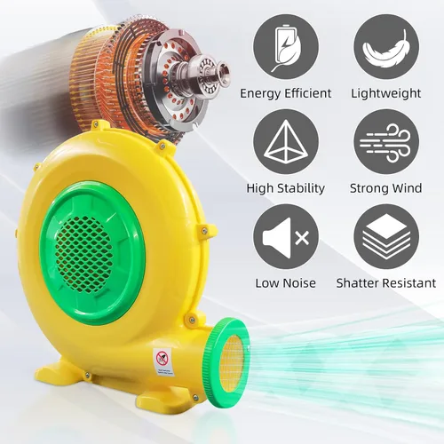 Vista 3 de Soplador de aire de casa inflable de 480 W, potente soplador de aire eléctrico, ventilador de bomba portátil perfecto para cabinas de pintura