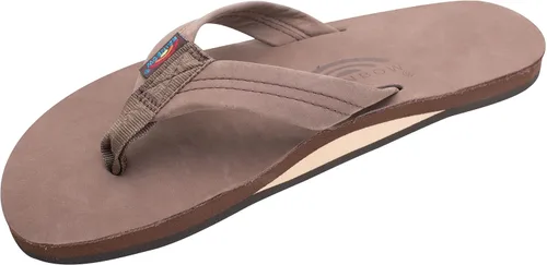 Vista 11 de Sandalias Rainbow para hombre de una sola capa de cuero Premier Cafe