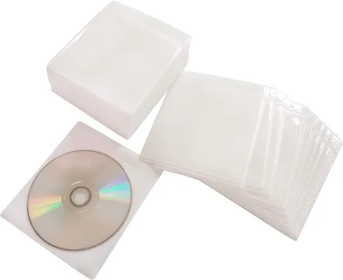 Vista 12 de Fundas para CD/DVD/BluRay, funda de plástico de repuesto de doble cara para carpetas de almacenamiento de CD y DVD, paquete de 100 unidades (azul)