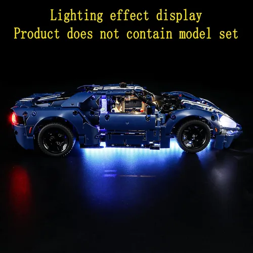 Vista 6 de GEAMENT Kit de luces LED compatible con Lego 2022 Ford GT – para Technic 42154 (juego de modelos no incluidos)