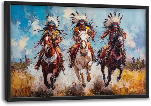 Vista 27 de Arte de pared grande de soldado para sala de estar, bandera patriótica de Estados Unidos, decoración en lienzo con marco militar, impresiones
