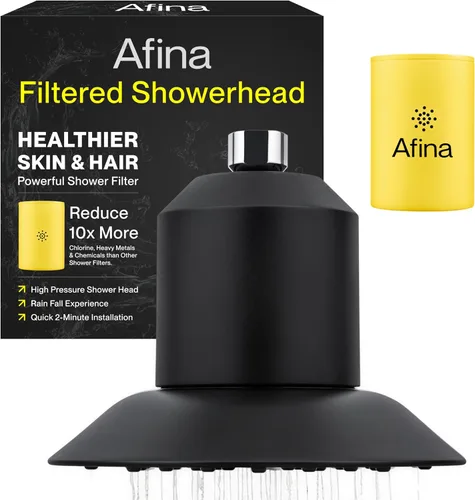 Vista 9 de Afina Cabezal de ducha filtrado, filtro de ducha para agua dura, mejora la piel y el cabello eliminando el cloro y los productos químicos tóxicos