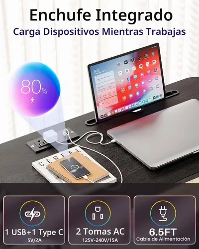 Vista 4 de Escritorio de pie de altura ajustable para almohadilla para caminar Negro