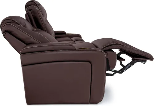 Vista 8 de Seatcraft Concerto Home Theater - Sofá marrón con mesa plegable