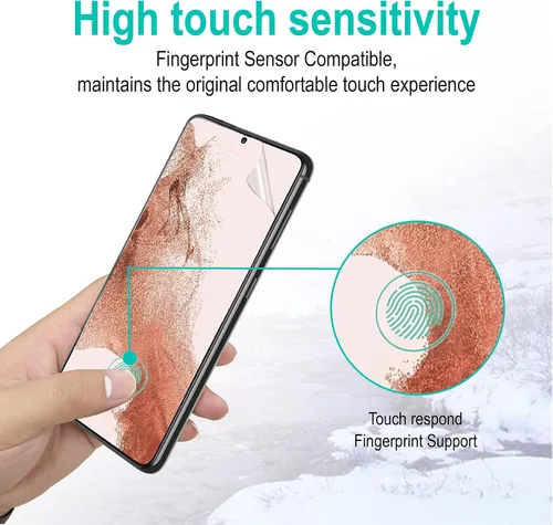 Vista 8 de Protector de pantalla para Galaxy S22 Plus con protector de lente de cámara para Samsung Galaxy S22 Plus 5G, 6.5 pulgadas híbrido flim [7H]