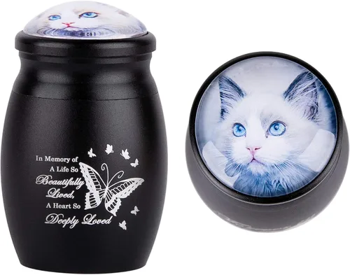 Vista 13 de Bivei Urnas pequeñas para cenizas humanas, urna personalizada de recuerdo con foto y texto para hombres y mujeres, mini urnas para adultos