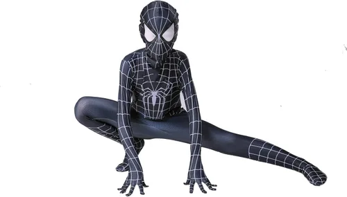 Vista 4 de JunPhaeton Disfraz de superhéroe para niños, disfraz de elastano para Halloween y cosplay