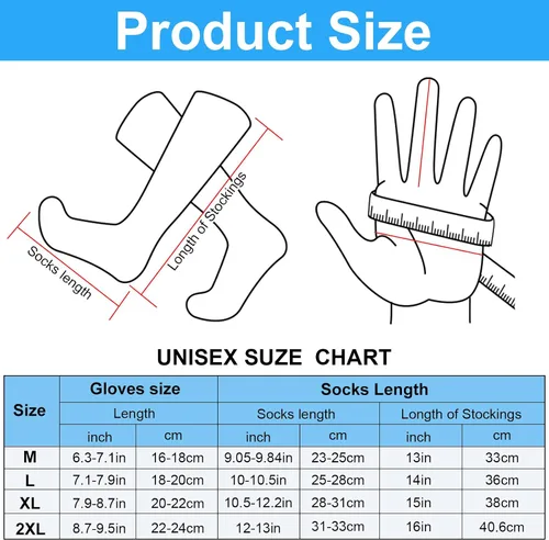 Vista 3 de Suhine 2 pares de guantes calentados y calcetines para manos y pies para hombres y mujeres, guantes con batería recargable, guantes de invierno