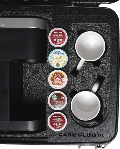 Vista 5 de Case Club Funda impermeable precortada compatible con cafetera Keurig K-Mini, capacidad para 2 tazas y almacena 5 cápsulas