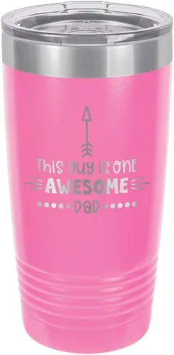 Vista 12 de This Guy Is One Awesome Dad Black Vaso de bebida de 20 oz con pajita Taza de viaje grabada con láser Comparar con Yeti Rambler Idea de regalo