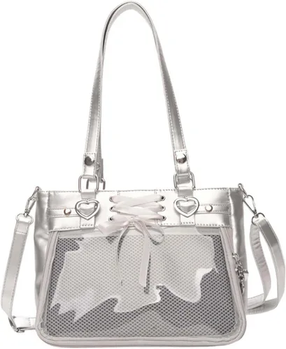 Vista 8 de Bolso versátil de gran capacidad para mujer, bolsa de exhibición de pin de cinta de seda de anime