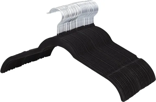 Vista 10 de ManGotree Perchas de terciopelo para mujer, perchas de 16.5 pulgadas con ranura para el hombro, perchas antideslizantes para ropa de vestir