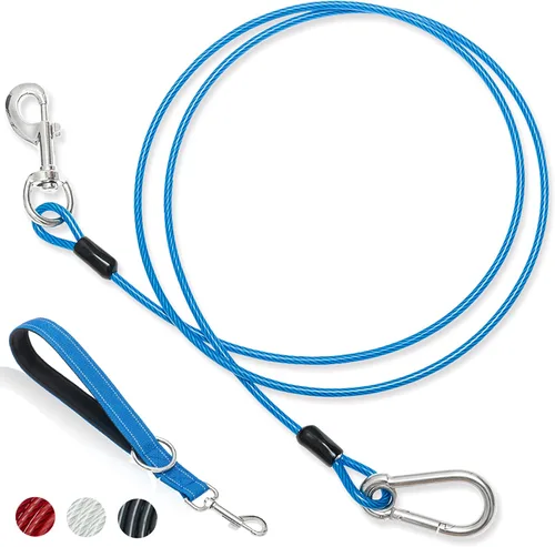 Vista 9 de Correa corta para perro, a prueba de mordidas, cable de amarre para perro de 5 pies con mango acolchado suave reflectante para entrenamiento