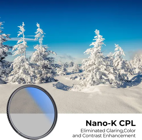 Vista 2 de K&F Concept 37mm Filtro polarizador circular ultradelgado de 18 capas, vidrio óptico circular polarizante para lentes de cámara con paño de limpieza