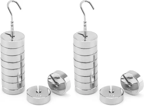 Vista 8 de QWORK Slotted Weight Set, 9 Pcs Slotted Mass Set with Hangers - 9 Weights (50g) - 500g
