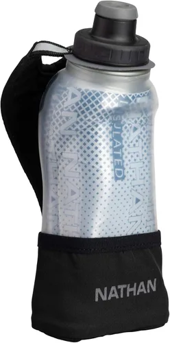 Vista 9 de Nathan Running Handheld Water Bottle Adjustable No-Grip Quick Squeeze Lite Hand Strap. Reflective Hydration