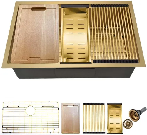 Vista 9 de Fregadero de cocina negro de 25 pulgadas para montaje inferior, fregadero de cocina de acero inoxidable negro de 25 x 19 pulgadas, fregadero