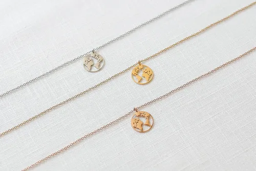Vista 9 de LUUK LIFESTYLE Collares de acero inoxidable para mujer con colgante, tarjeta de joyería de moda con frase de felicidad, amuleto de la suerte, regalo