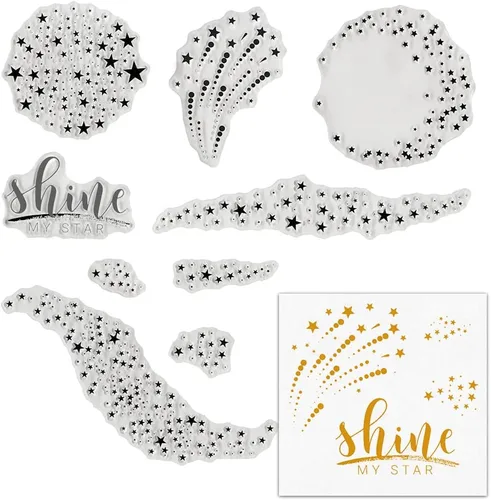 Vista 9 de 4 PCS Sellos Transparentes de Fondo de Pared para Hacer Tarjetas y Decoraciones de Álbumes de Fotos, Sellos de Goma Transparente de Pared
