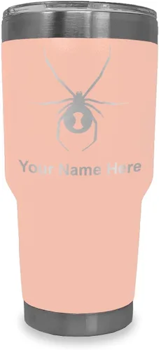 Vista 25 de LaserGram Vaso aislado al vacío de 20 onzas, araña viuda negra, grabado personalizado incluido (negro)