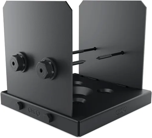 Vista 15 de OZCO Kit de base de poste de madera de hierro, 6 x 6 pulgadas, 1 kit con herrajes, negro