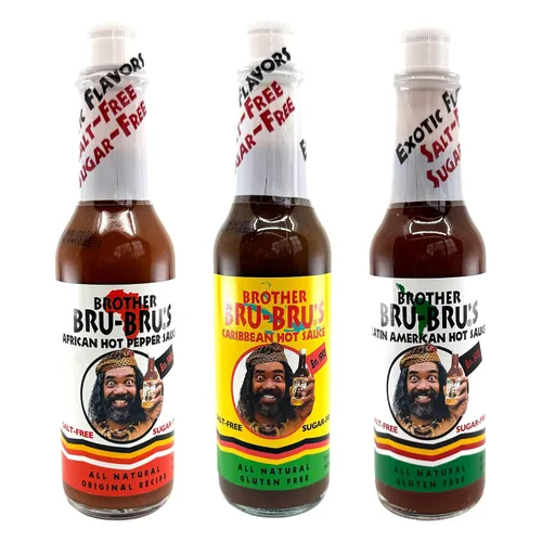 Vista 8 de Brother Bru-Bru's Salsa picante africana, sin sal, sin azúcar, vegana, habanero y especias africanas, 5 onzas (paquete de 1)
