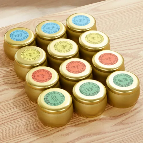 Vista 5 de Juego de velas perfumadas de regalo, 12 unidades de cera de soja natural de una sola lata de 4 onzas para reuniones familiares, velas festivas