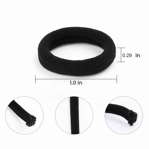Vista 2 de 200 PCS Bandas Negras para Cabello de Bebé – Mini Ligas Sin Costuras para Cabello de Niños Pequeños – Suaves Sujetadores de Cola de Caballo