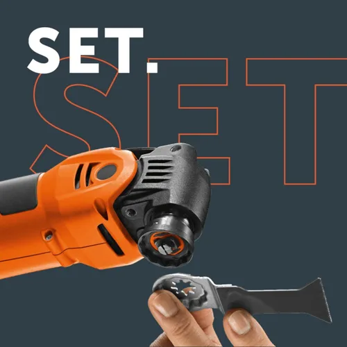 Vista 5 de Fein MultiMaster inalámbrico AMM 700 AS 4 Ah con bolsa de nailon para construcción y renovación de interiores - Starlock Max Mount, sistema QuickIn