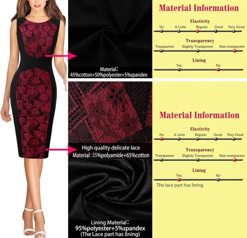 Vista 7 de VFSHOW Vestido ajustado con cremallera para mujer, para trabajo, negocios, oficina, cóctel, fiesta, vestido ajustado